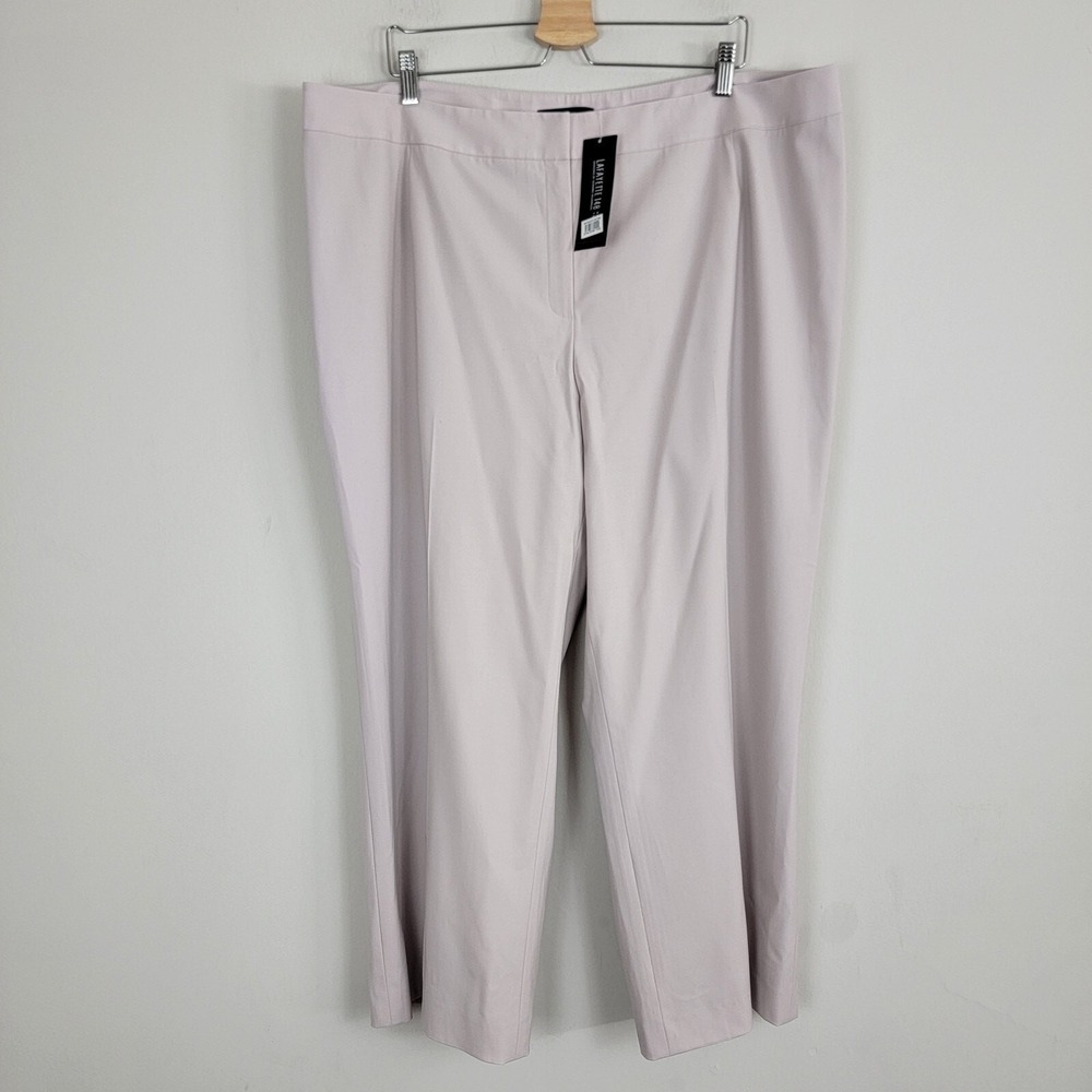 Lafayette 148 New York Menswear Dress Pants Women 20W Khaki High Rise Light Pink